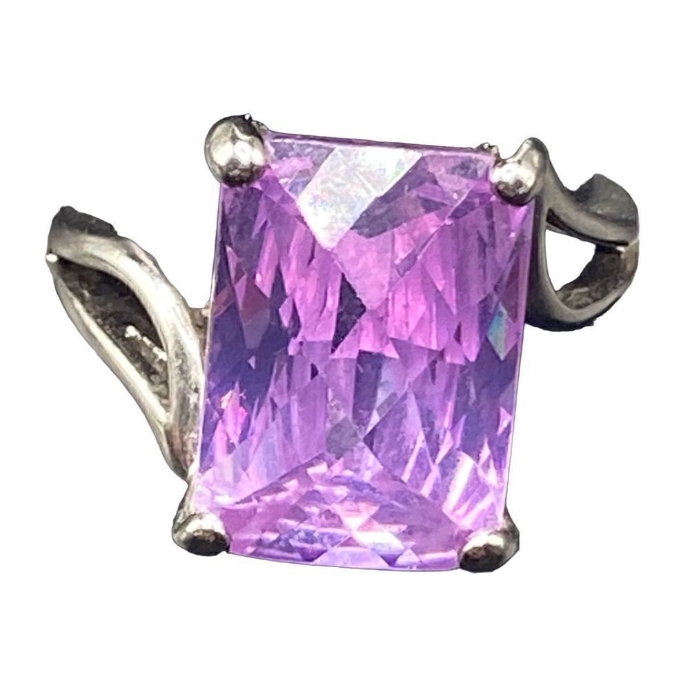 Premier Design Cushion Cut emerald shape Amethyst Ring in sterling silver 925 si